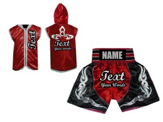 Boxing set - Custom Boxing Hoodie and Shorts : Red